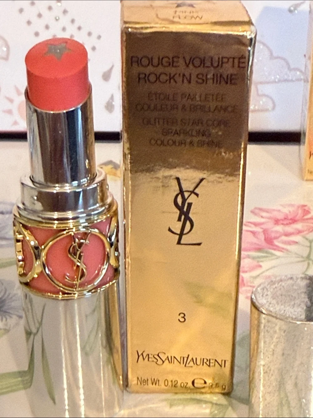 Yves Saint Laurent Rouge Volupté Rock'n Shine Lipstick — Shimmery Pink Coral